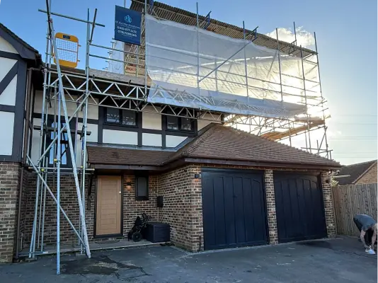 Temporary roof scaffolding project